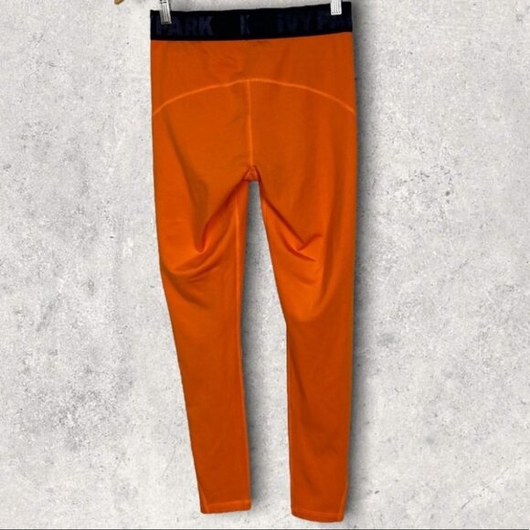 Ivy Park Beyonce Orange High Rise Leggings Size Medium Active Logo Waist Pants M - Picture 6 of 11